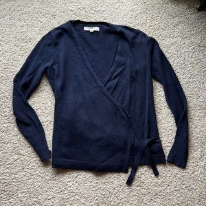 Navy Blue Loft Wrap Sweater XS